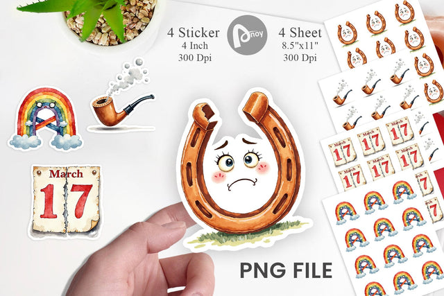 Sticker Unlucky Charms Retro Sublimation artnoy 