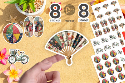 Sticker Vibrant Summer Play Patchwork Sublimation artnoy 