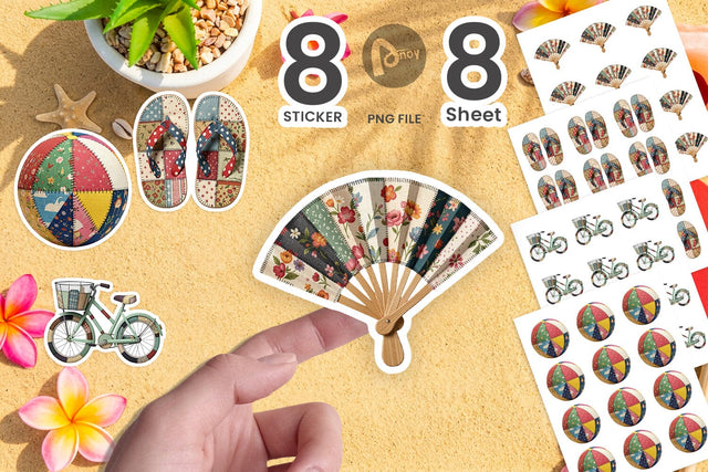 Sticker Vibrant Summer Play Patchwork Sublimation artnoy 