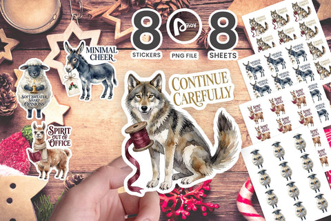 Sticker Victorian Carol Night Animals SVG artnoy 