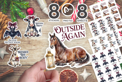 Sticker Victorian Carol Night Animals SVG artnoy 