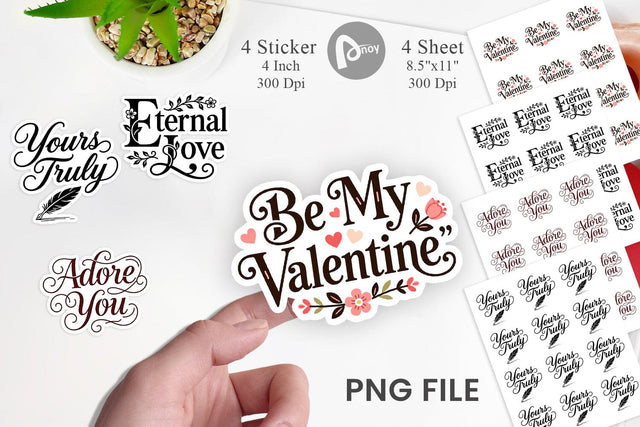 Sticker Victorian Romance Valentine Quotes Sublimation artnoy 