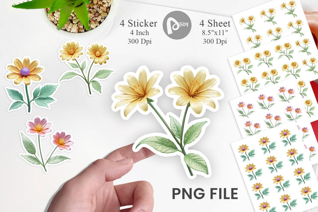 Sticker Vintage Botanical Sublimation artnoy 