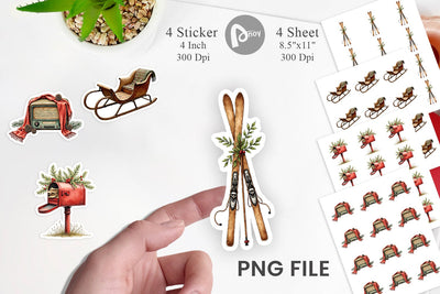 Sticker Vintage Christmas Journey Sublimation artnoy 