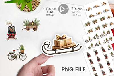 Sticker Vintage Christmas Journey Sublimation artnoy 