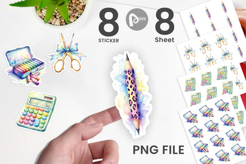 Sticker Vintage Classroom Supplies Sublimation artnoy 