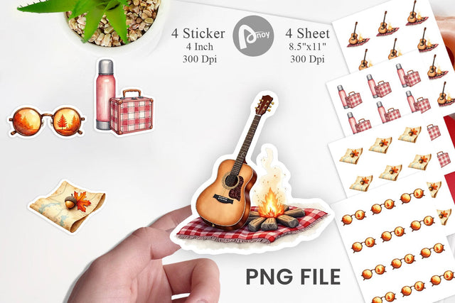 Sticker Vintage Fall Road Trip Sublimation artnoy 