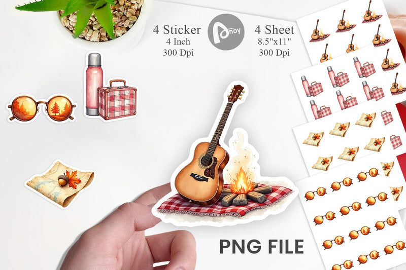 Sticker Vintage Fall Road Trip Sublimation artnoy 