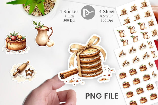 Sticker Vintage Farmhouse Christmas Sublimation artnoy 