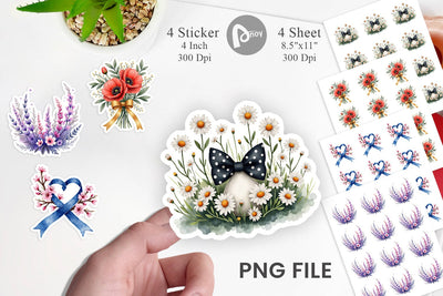 Sticker Vintage Floral Bow Sublimation artnoy 