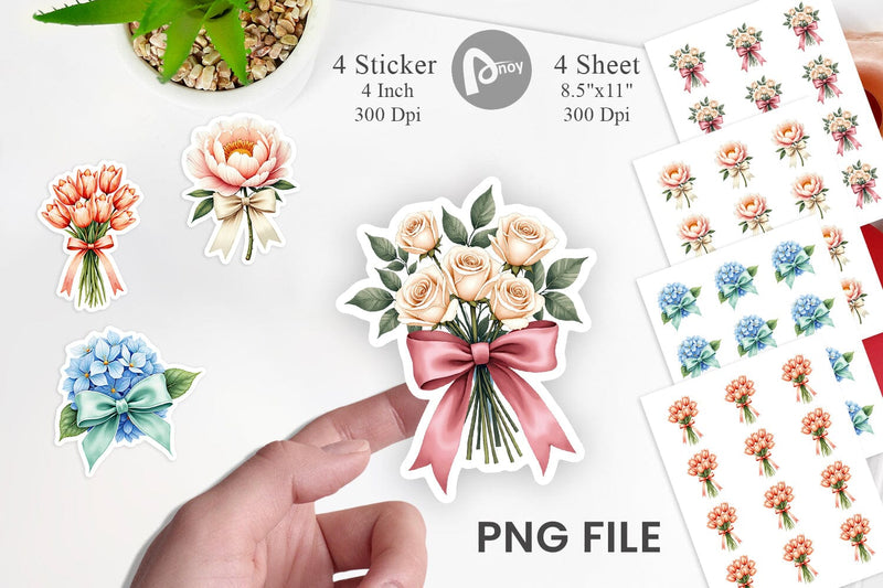 Sticker Vintage Floral Bow Sublimation artnoy 