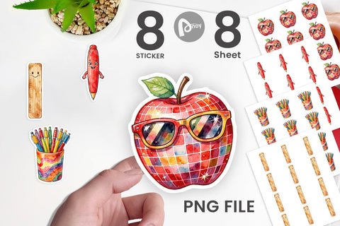 Sticker Vintage Groovy Teacher Accessory Sublimation artnoy 