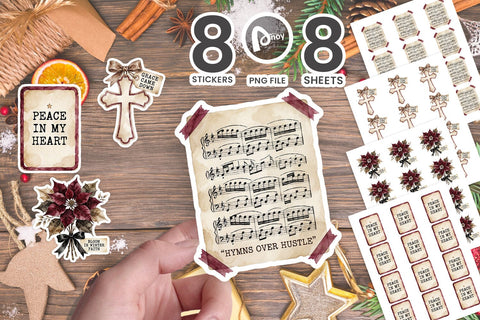 Sticker Vintage Hymnbook Ephemera & Church SVG artnoy 