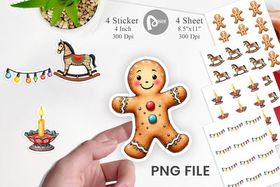 Sticker Vintage Nordic Holiday Sublimation artnoy 
