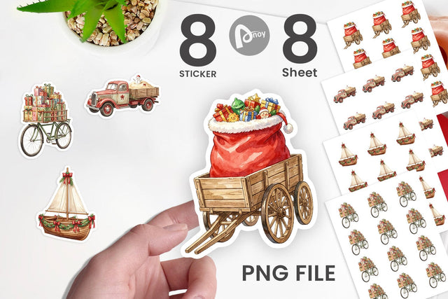 Sticker Vintage Tropical Christmas Vehicle Sublimation artnoy 