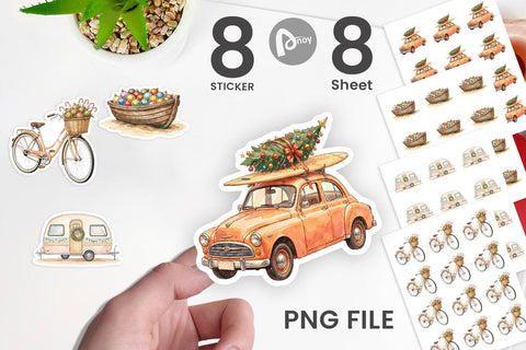 Sticker Vintage Tropical Christmas Vehicle Sublimation artnoy 