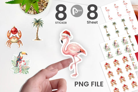 Sticker Vintage Tropical Holiday Animal Sublimation artnoy 