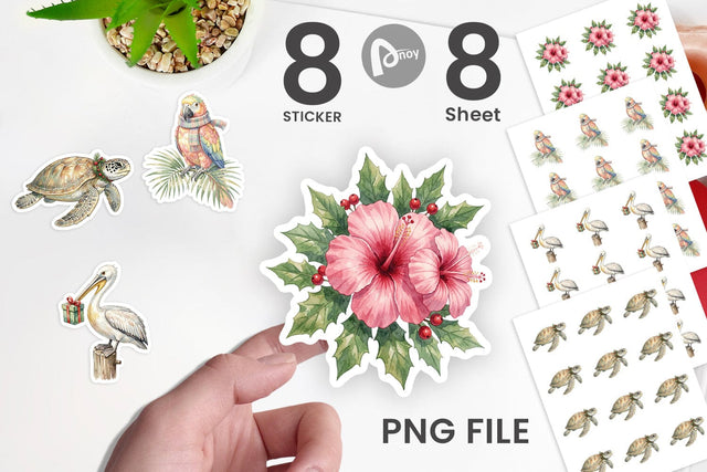 Sticker Vintage Tropical Holiday Animal Sublimation artnoy 