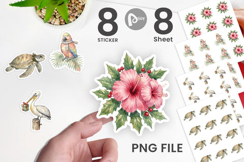 Sticker Vintage Tropical Holiday Animal Sublimation artnoy 