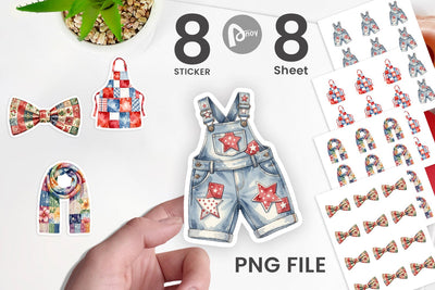 Sticker Vintage USA Patchwork Accessories Sublimation artnoy 