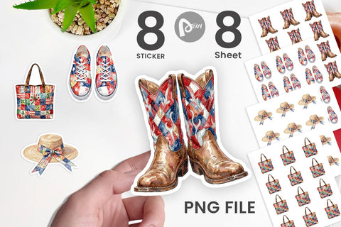 Sticker Vintage USA Patchwork Accessories Sublimation artnoy 