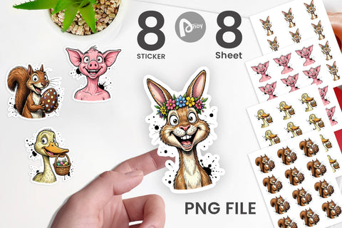 Sticker Wacky Easter Animal Portrait Sublimation artnoy 
