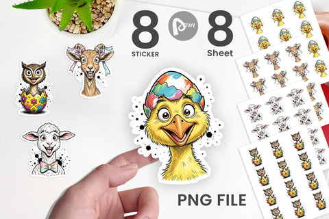 Sticker Wacky Easter Animal Sublimation artnoy 