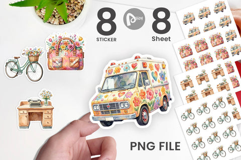 Sticker Watercolor 70s Retro Medical Scenes Sublimation artnoy 