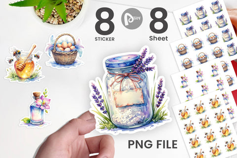 Sticker Watercolor Baking Essentials Sublimation artnoy 