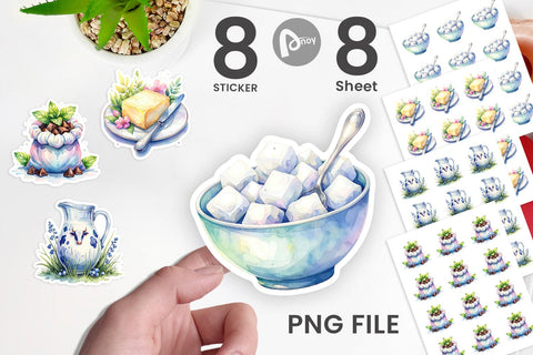 Sticker Watercolor Baking Essentials Sublimation artnoy 