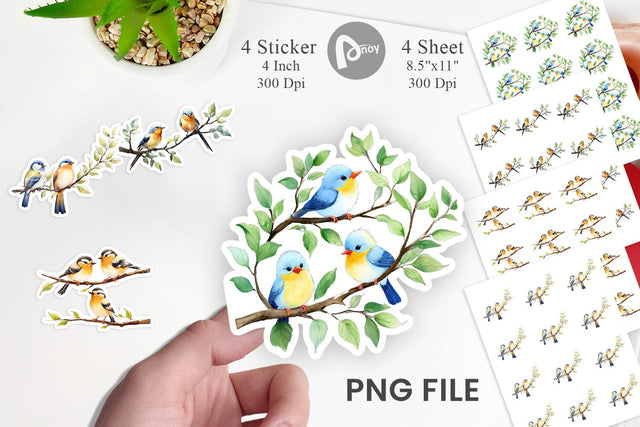 Sticker Watercolor Bird Sublimation artnoy 