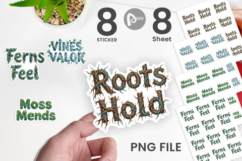 Sticker Watercolor Botanical Nature Recovery Art Sublimation artnoy 