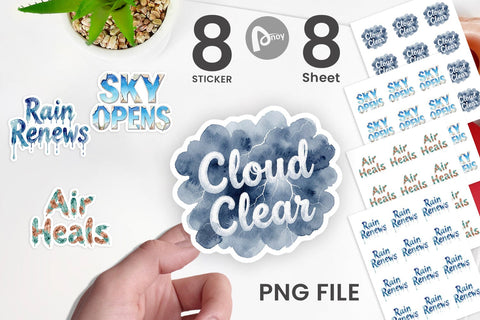 Sticker Watercolor Celestial Mental Health Art Sublimation artnoy 