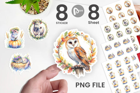 Sticker Watercolor Classic Farmhouse Floral Sublimation artnoy 
