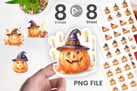 Sticker Watercolor Cozy Autumn Spellcraft Witch Sublimation artnoy 