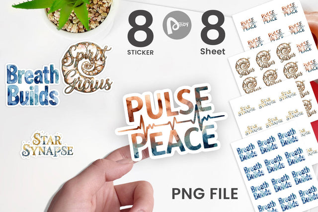 Sticker Watercolor Crystalline Mindset Quotes Sublimation artnoy 