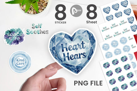 Sticker Watercolor Crystalline Mindset Quotes Sublimation artnoy 
