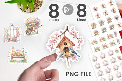 Sticker Watercolor Enchanted Garden Mom Floral Sublimation artnoy 