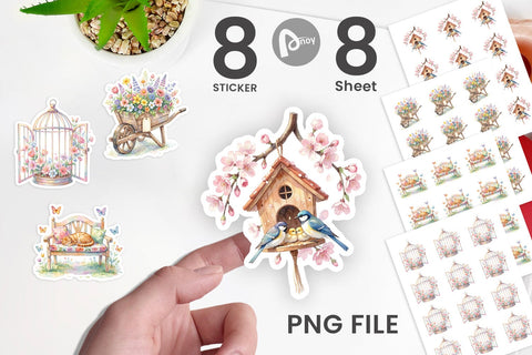 Sticker Watercolor Enchanted Garden Mom Floral Sublimation artnoy 