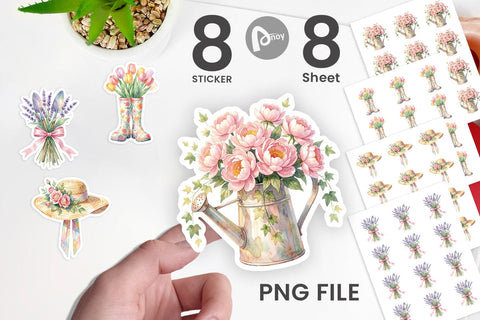 Sticker Watercolor Enchanted Garden Mom Floral Sublimation artnoy 