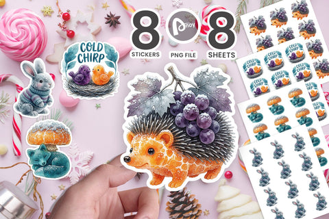 Sticker Watercolor Enchanted Gelatin Forest Animals SVG artnoy 