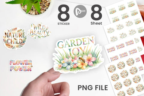 Sticker Watercolor Floral Meadow Bee Quotes Sublimation artnoy 