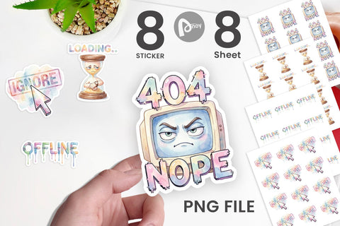 Sticker Watercolor Funny 90s Tech Quotes Sublimation artnoy 