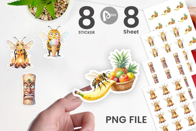 Sticker Watercolor Funny Clumsy Bee Summer Fail Sublimation artnoy 