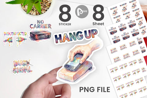 Sticker Watercolor Funny Dial-Up Internet Art Sublimation artnoy 