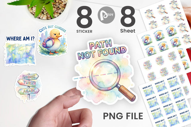 Sticker Watercolor Funny Lost And Confused Quotes Sublimation artnoy 