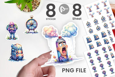 Sticker Watercolor Funny Sarcastic Camping Gear Sublimation artnoy 