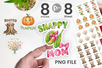 Sticker Watercolor Funny Wonky Garden Mom Art Sublimation artnoy 