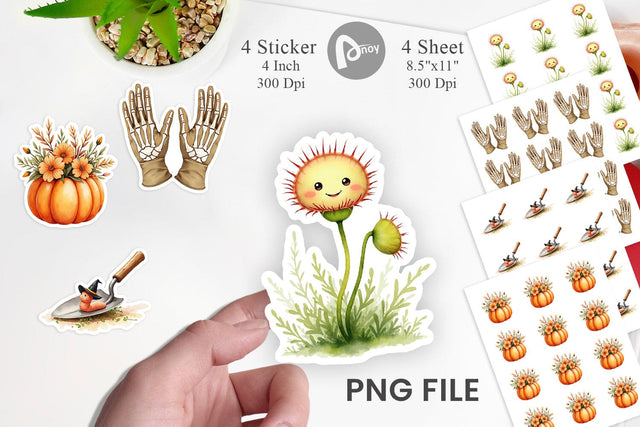 Sticker Watercolor Garden Ghouls Sublimation artnoy 