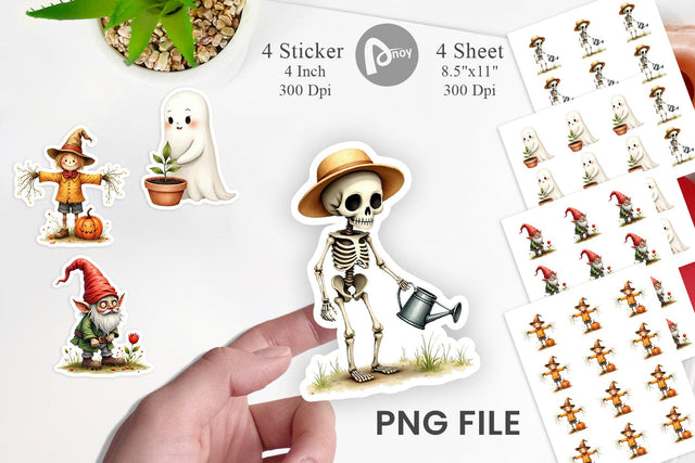 Sticker Watercolor Garden Ghouls Sublimation artnoy 